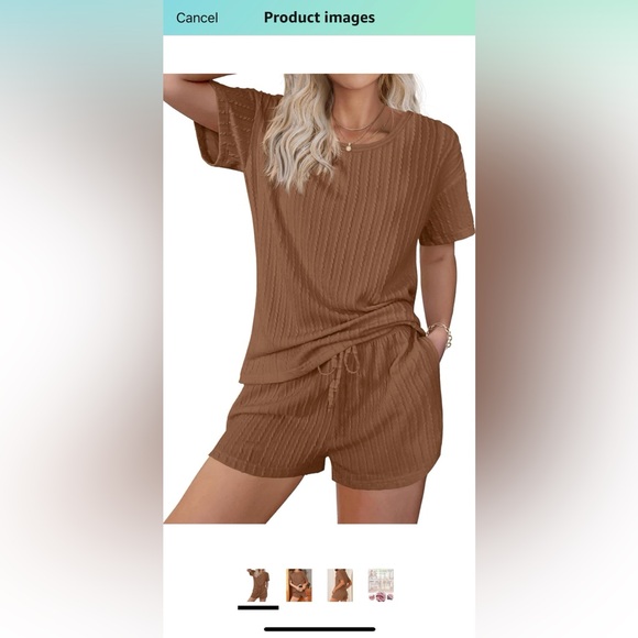 Two Piece Ribbed Lounge Set - Picture 2 of 3